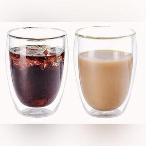 Double-Walled Glass Coffee Mugs - set of 2